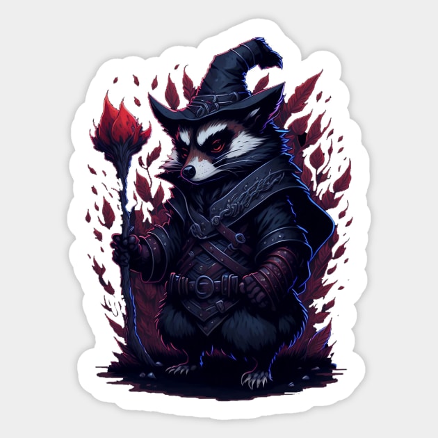 Wizard Raccoon - Mage Raccoon Sticker by SergioCoelho_Arts